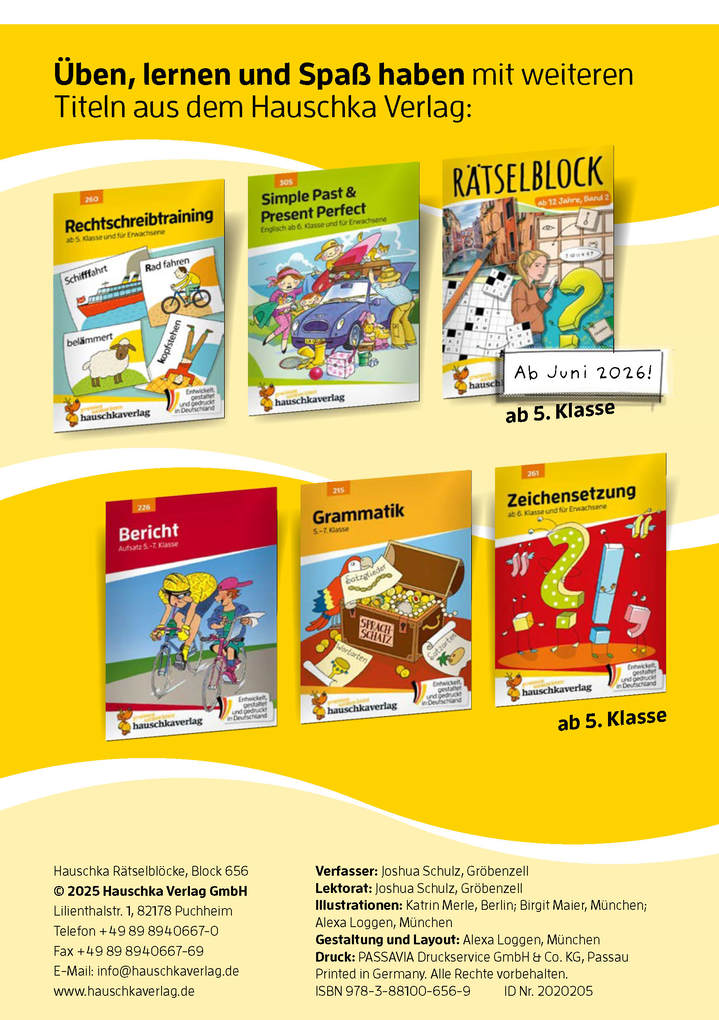 Weitere Ansicht: Rätselblock ab 12 Jahre, Band 1 | Joshua Schulz