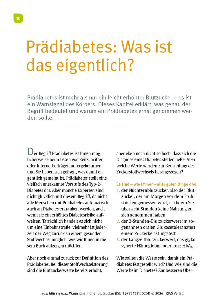 Weitere Ansicht: Warnsignal hoher Blutzucker | Karsten Müssig, Andrea Stallmann, Marlen Harms