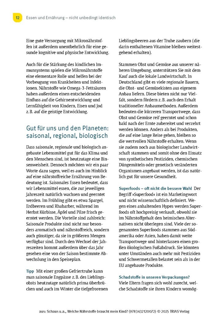 Weitere Ansicht: Welche Nährstoffe braucht mein Kind? | Judith Schaus, Silvia Kraatz, Franziska Delgas