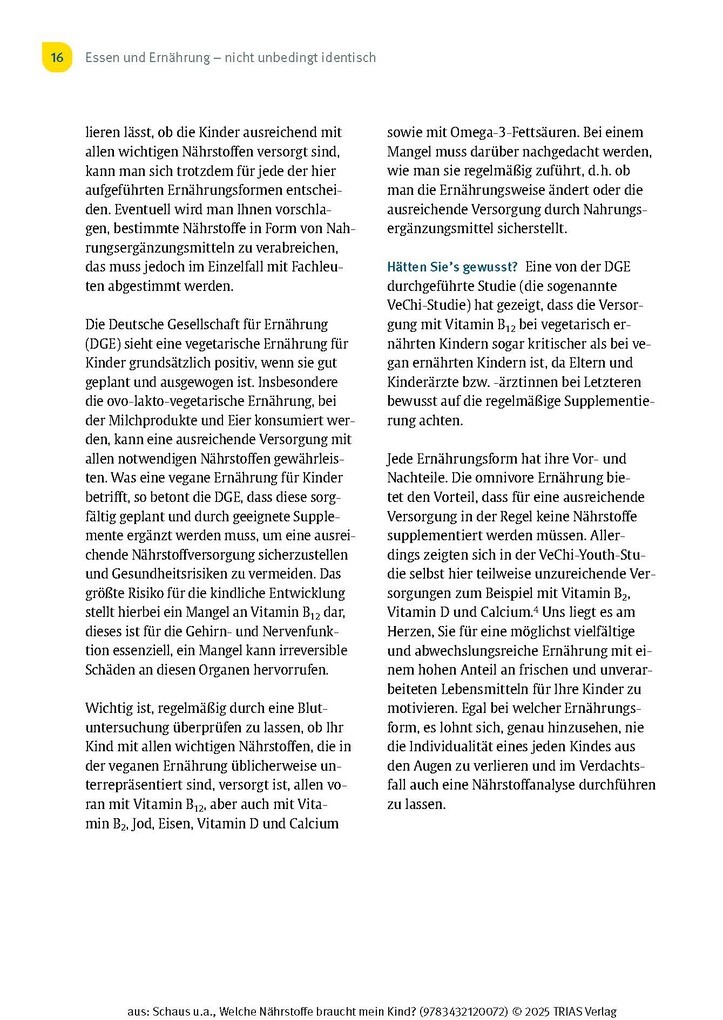 Weitere Ansicht: Welche Nährstoffe braucht mein Kind? | Judith Schaus, Silvia Kraatz, Franziska Delgas