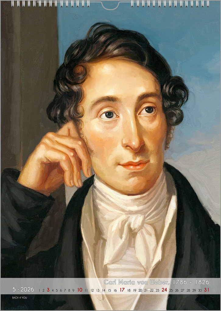 Weitere Ansicht: Komponisten-Kalender, ein Musik-Kalender 2026, DIN A4 | Peter Bach jr.