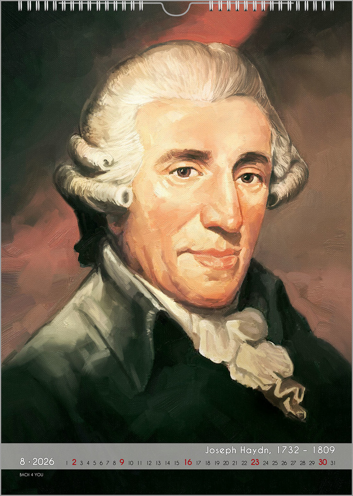 Weitere Ansicht: Komponisten-Kalender, ein Musik-Kalender 2026, DIN A4 | Peter Bach jr.