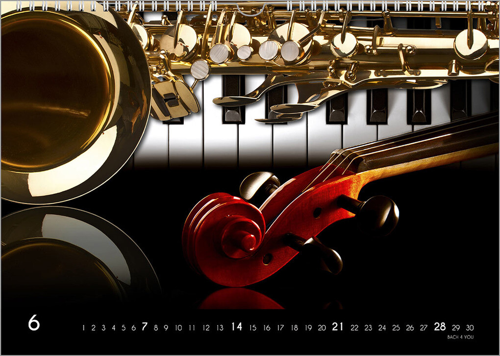 Weitere Ansicht: Musikinstrumente, ein Musik-Kalender 2026, DIN A3 | Peter Bach jr.