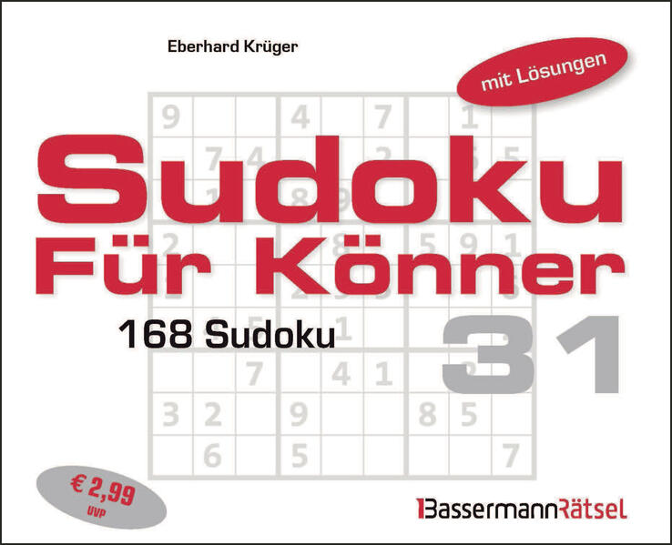 Produktbild: Sudoku für Könner 31 (5 Exemplare à 2,99 EUR) | Eberhard Krüger