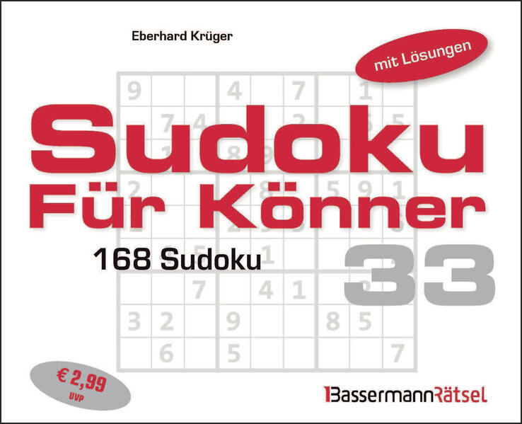 Produktbild: Sudoku für Könner 33 (5 Exemplare à 2,99 EUR) | Eberhard Krüger