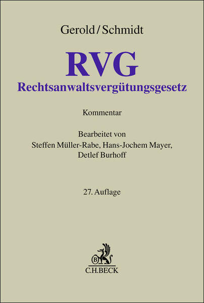 Produktbild: Rechtsanwaltsvergütungsgesetz. RVG | Wilhelm Gerold, Herbert Schmidt