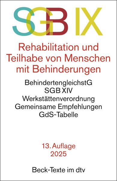 Produktbild: SGB IX Rehabilitation und Teilhabe von Menschen mit Behinderungen