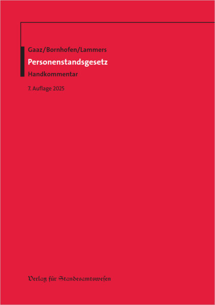 Produktbild: Personenstandsgesetz | Berthold Gaaz, Heinrich Bornhofen, Thomas Lammers