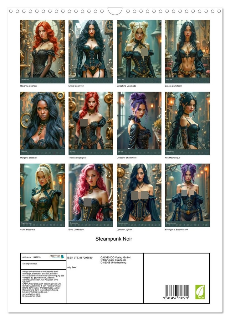 Weitere Ansicht: Steampunk Noir (Wandkalender 2026 DIN A3 hoch), CALVENDO Monatskalender | Calvendo, Ally Bee