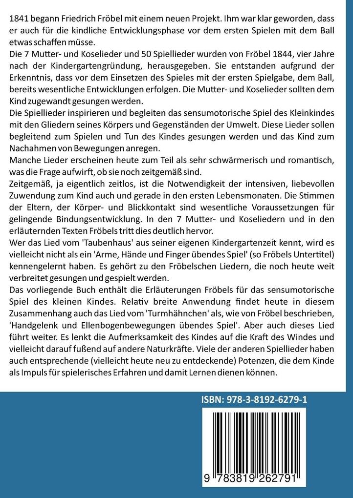 Weitere Ansicht: Mutter-, Spiel- und Koselieder | Friedrich Fröbel