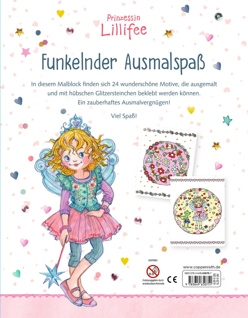 Weitere Ansicht: Malblock mit Glitzersteinchen: Mandalas