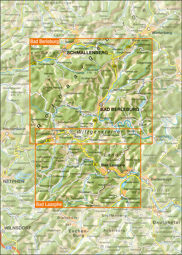Weitere Ansicht: Wanderkarten-Set Bad Laasphe + Bad Berleburg