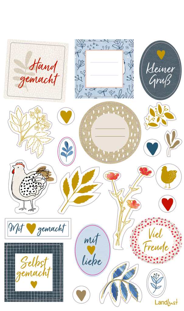 Weitere Ansicht: Sticker und Etiketten - Stickerbogen mit 100 Stickern