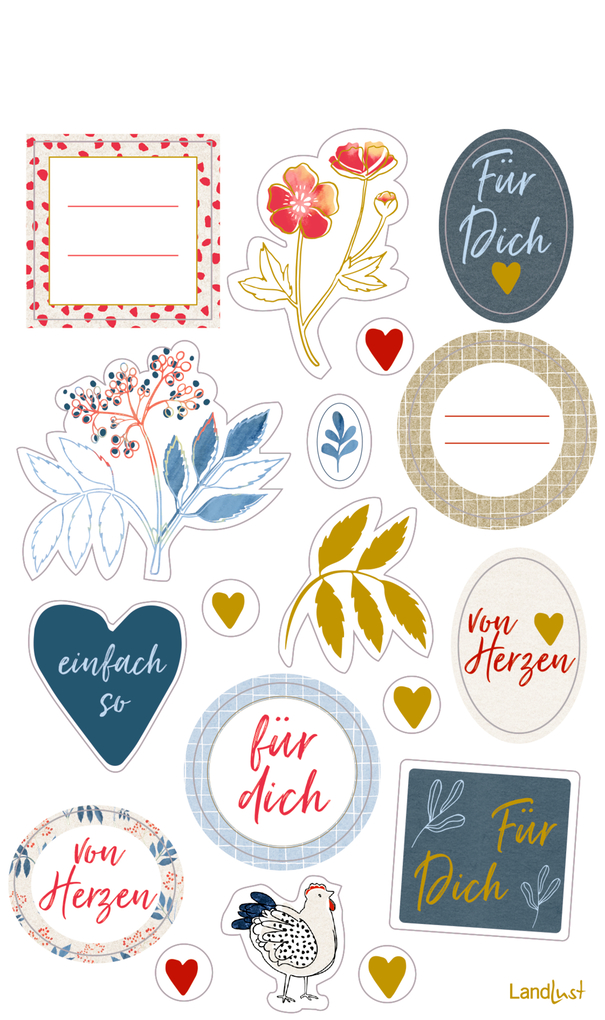 Weitere Ansicht: Sticker und Etiketten - Stickerbogen mit 100 Stickern