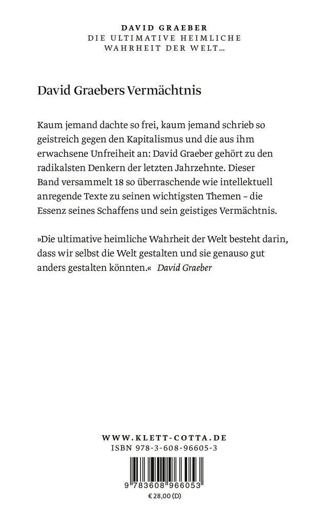 Weitere Ansicht: Die ultimative heimliche Wahrheit der Welt ... | David Graeber