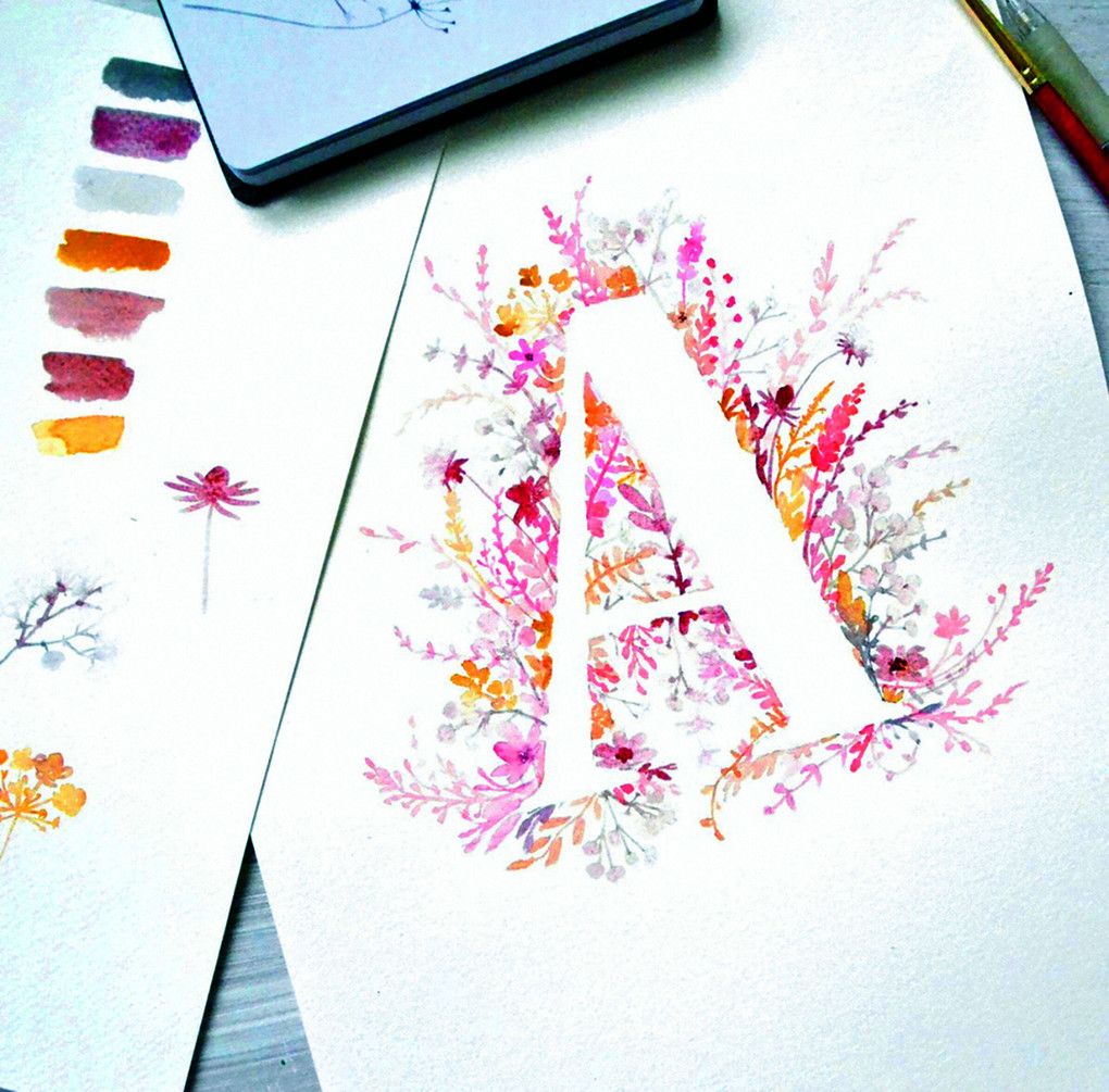 Weitere Ansicht: Monogramme in Aquarell | Blanche Tristant
