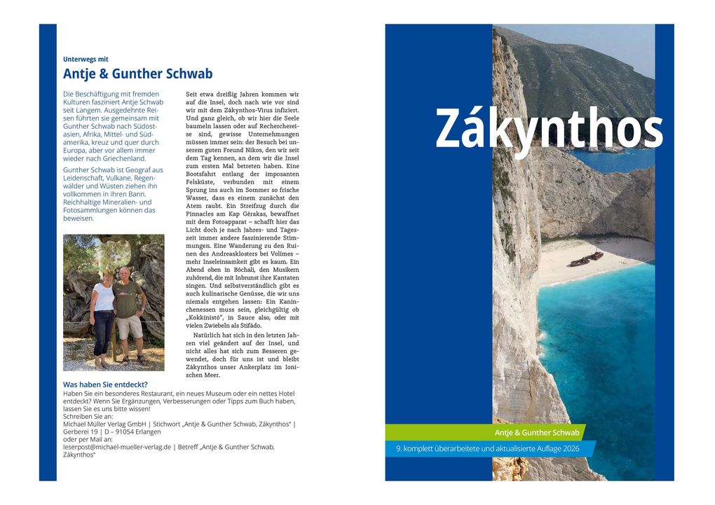 Weitere Ansicht: MICHAEL MÜLLER Reiseführer Zakynthos | Gunther Schwab, Antje Schwab