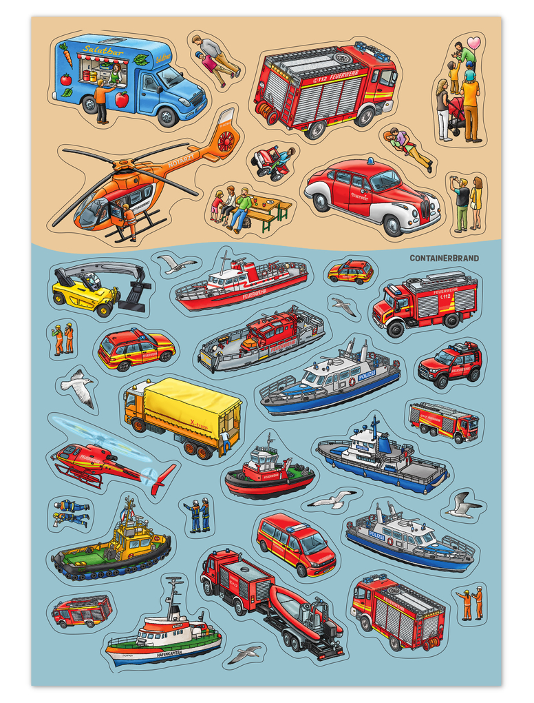 Weitere Ansicht: Mein Stickeralbum - Polizei, Feuerwehr & Co. | Sandra Ritzinger