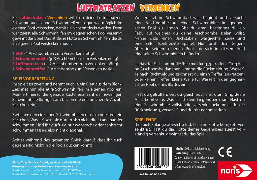Weitere Ansicht: Luftmatrazen versenken - Spielblock