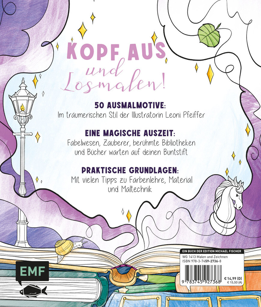 Weitere Ansicht: Fantastische Büchermagie - Zauberhafte Lesewelten zum Ausmalen | Leoni Pfeiffer