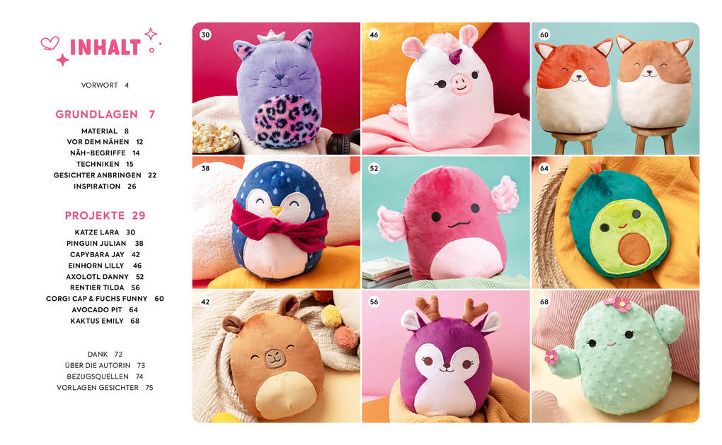 Weitere Ansicht: So squishy nähen: Niedliche Plüschtiere in groß und klein für Squishmallow-Fans mit @mommymade | Sarah Scherer