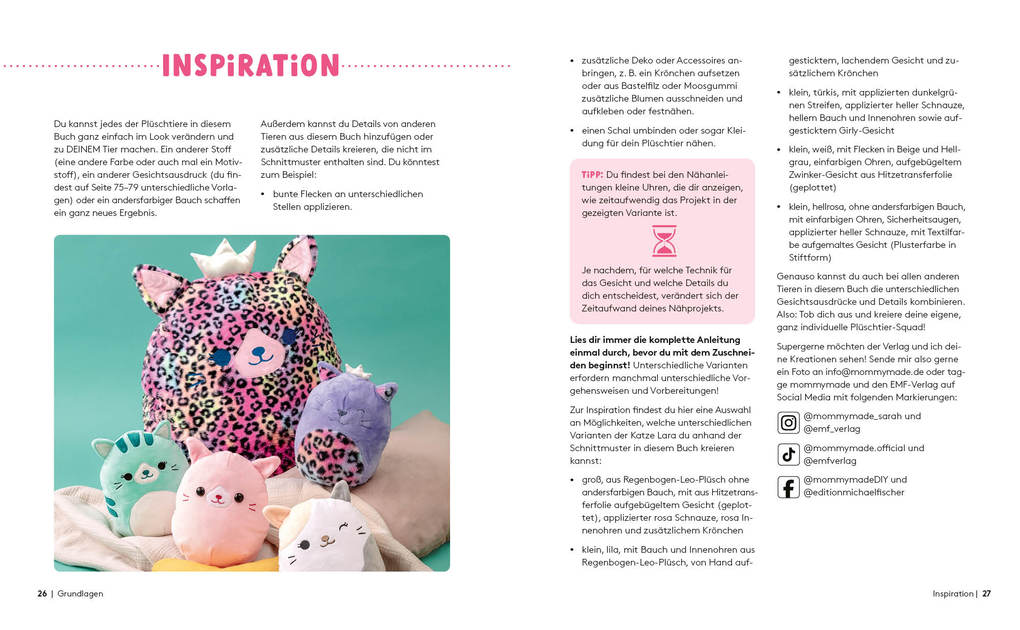 Weitere Ansicht: So squishy nähen: Niedliche Plüschtiere in groß und klein für Squishmallow-Fans mit @mommymade | Sarah Scherer