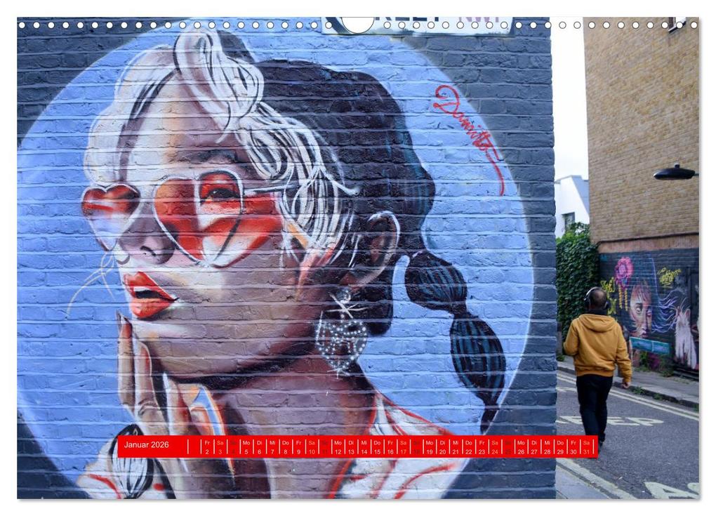 Weitere Ansicht: Streetart-Kunst, die die Straßen Londons atmen lässt (Wandkalender 2026 DIN A3 quer), CALVENDO Monatskalender | Pia Thauwald, Calvendo