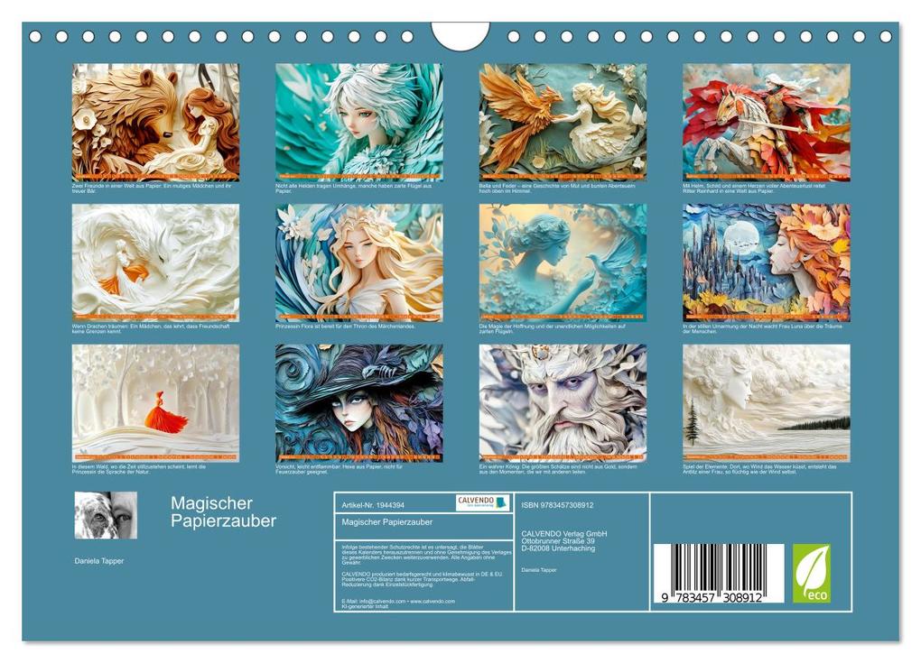 Weitere Ansicht: Magischer Papierzauber (Wandkalender 2026 DIN A4 quer), CALVENDO Monatskalender | Calvendo, Daniela Tapper