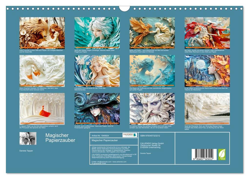 Weitere Ansicht: Magischer Papierzauber (Wandkalender 2026 DIN A3 quer), CALVENDO Monatskalender | Calvendo, Daniela Tapper