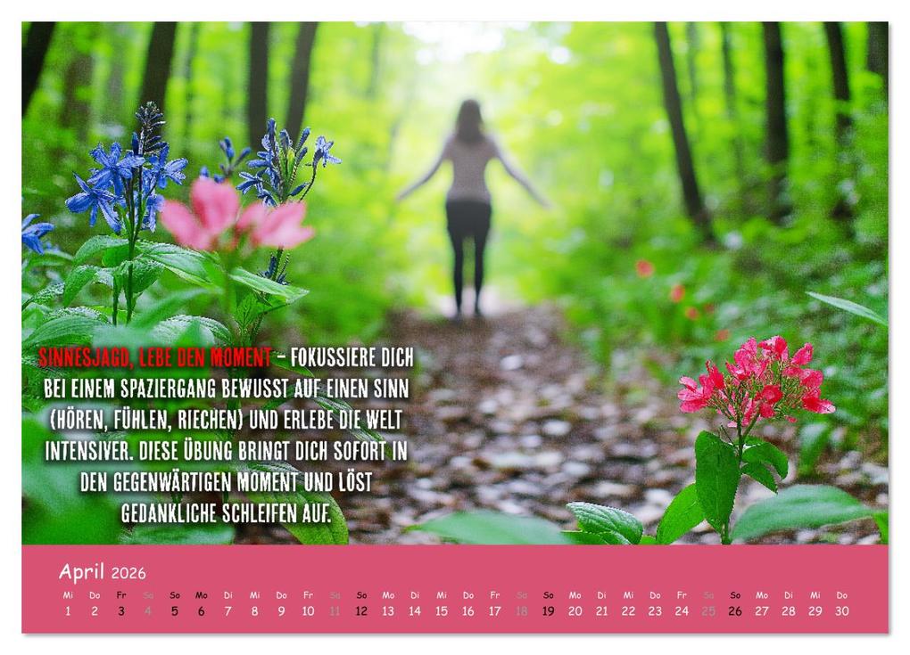 Weitere Ansicht: Dein Achtsamkeitskalender (Wandkalender 2026 DIN A4 quer), CALVENDO Monatskalender | MB Fotografie, Calvendo