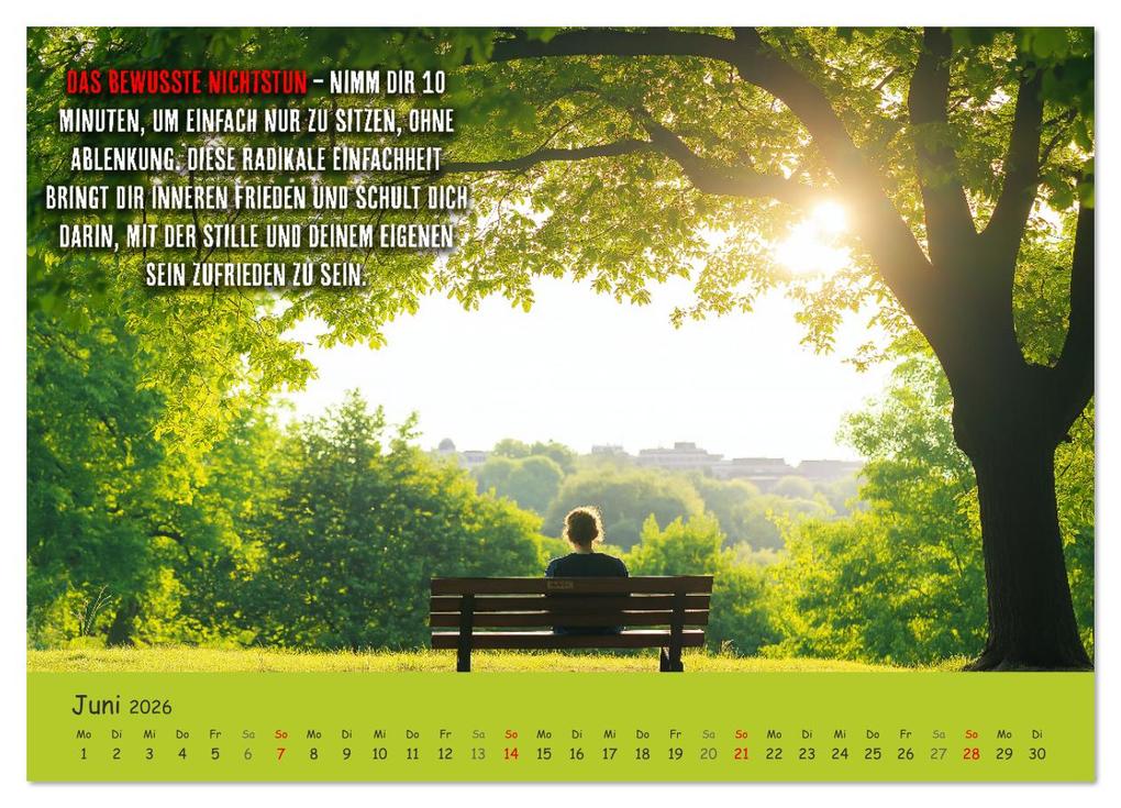 Weitere Ansicht: Dein Achtsamkeitskalender (Wandkalender 2026 DIN A4 quer), CALVENDO Monatskalender | MB Fotografie, Calvendo