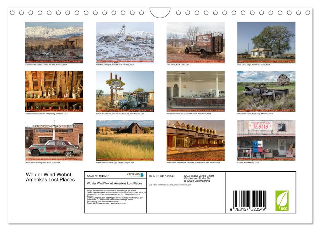 Weitere Ansicht: Wo der Wind Wohnt, Amerikas Lost Places (Wandkalender 2026 DIN A4 quer), CALVENDO Monatskalender | Calvendo, Christian Heeb