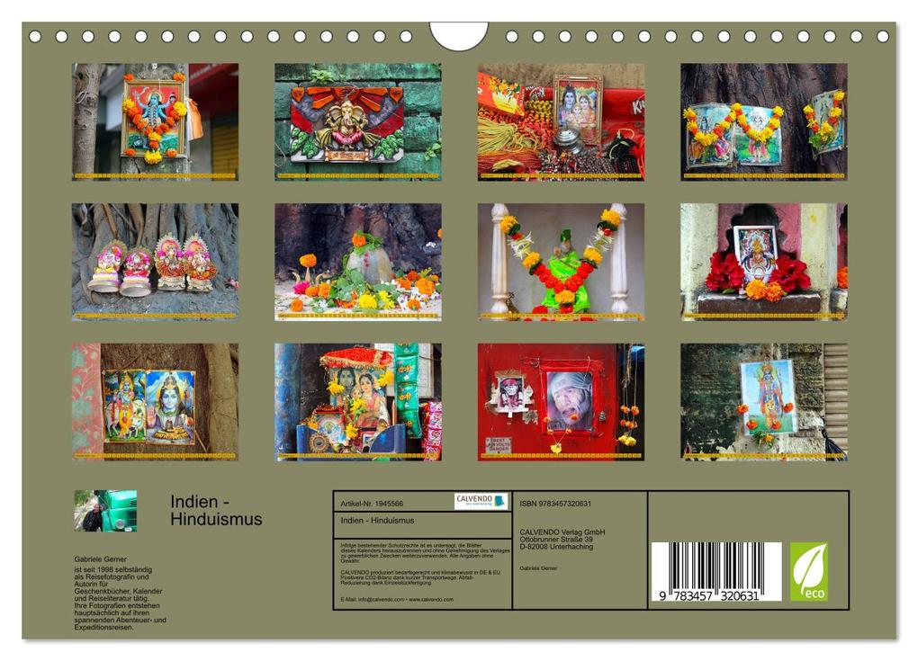 Weitere Ansicht: Indien - Hinduismus (Wandkalender 2026 DIN A4 quer), CALVENDO Monatskalender | Calvendo, Gabriele Gerner