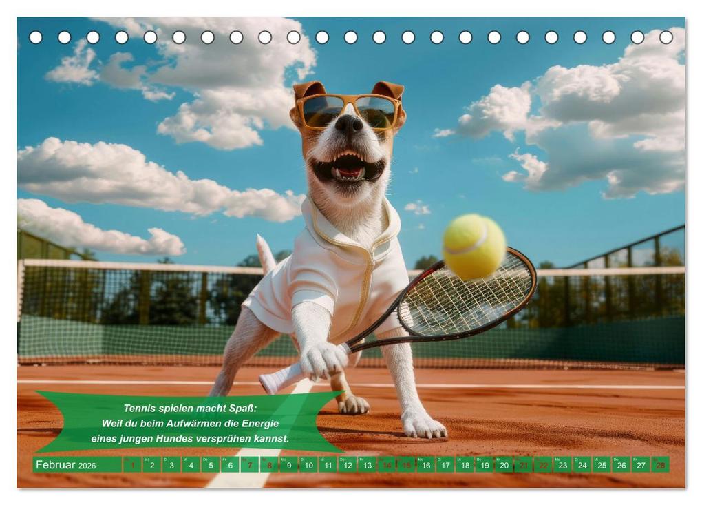 Weitere Ansicht: Der tierisch lustige Tennis-Kalender (Tischkalender 2026 DIN A5 quer), CALVENDO Monatskalender | Calvendo, Peter Rübsamen