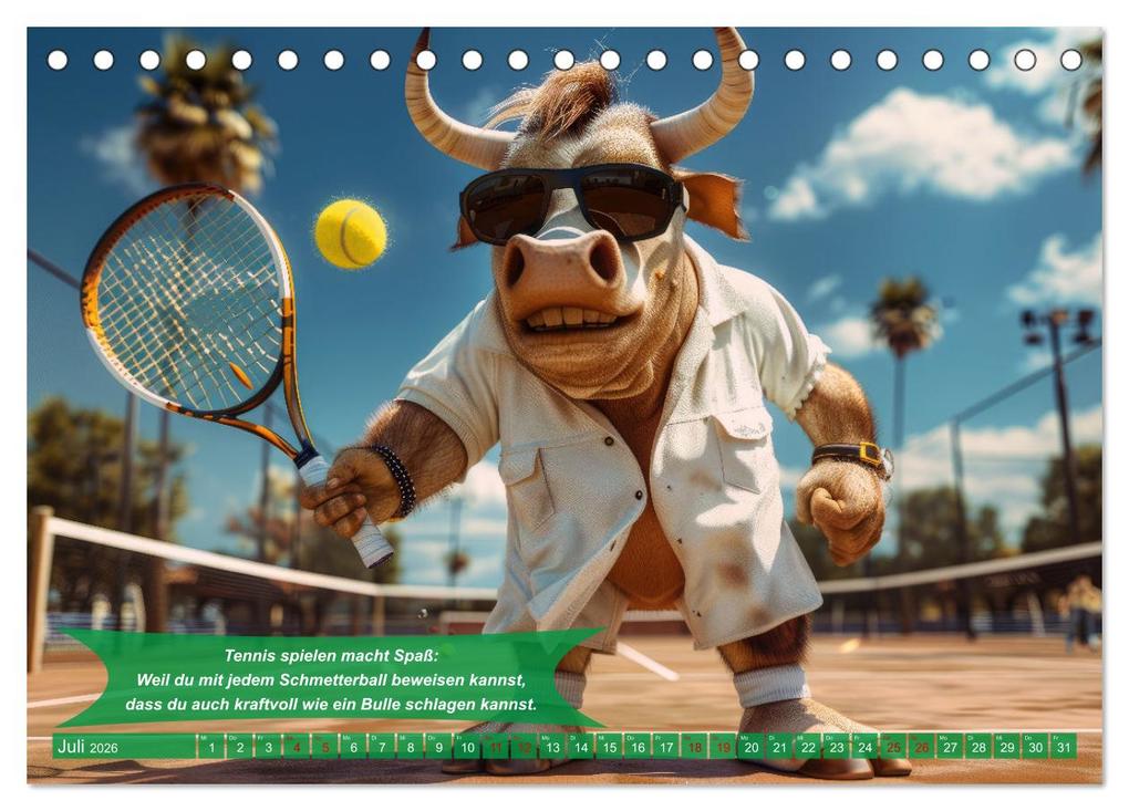 Weitere Ansicht: Der tierisch lustige Tennis-Kalender (Tischkalender 2026 DIN A5 quer), CALVENDO Monatskalender | Calvendo, Peter Rübsamen