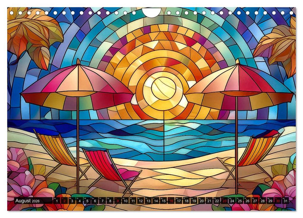 Weitere Ansicht: Der Jahreskreis auf Buntglasfenstern (Wandkalender 2026 DIN A4 quer), CALVENDO Monatskalender | Werner Braun, Calvendo