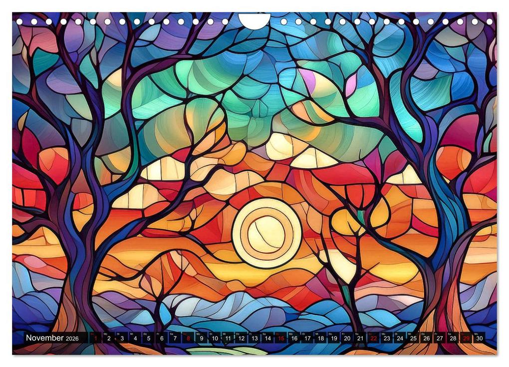 Weitere Ansicht: Der Jahreskreis auf Buntglasfenstern (Wandkalender 2026 DIN A4 quer), CALVENDO Monatskalender | Werner Braun, Calvendo
