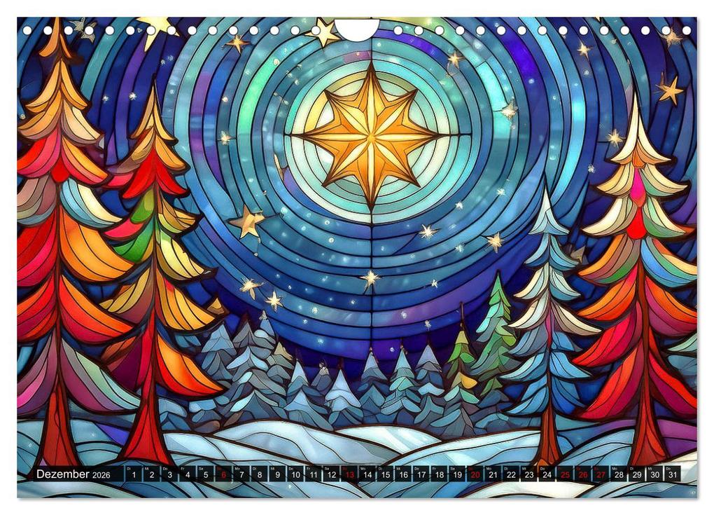 Weitere Ansicht: Der Jahreskreis auf Buntglasfenstern (Wandkalender 2026 DIN A4 quer), CALVENDO Monatskalender | Werner Braun, Calvendo