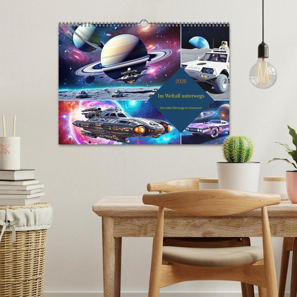 Weitere Ansicht: Im Weltall unterwegs - Verrückte Fahrzeuge im Universum (Wandkalender 2026 DIN A3 quer), CALVENDO Monatskalender | Martina Marten, Calvendo