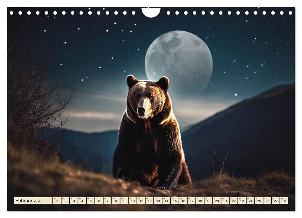 Weitere Ansicht: Heimische Tiere im Mondlicht (Wandkalender 2026 DIN A4 quer), CALVENDO Monatskalender | Claudia Kleemann, Calvendo