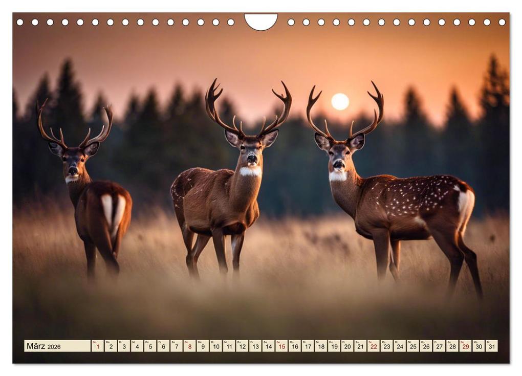 Weitere Ansicht: Heimische Tiere im Mondlicht (Wandkalender 2026 DIN A4 quer), CALVENDO Monatskalender | Claudia Kleemann, Calvendo