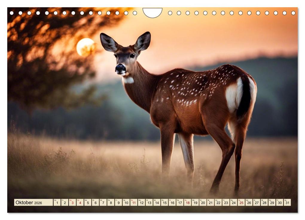 Weitere Ansicht: Heimische Tiere im Mondlicht (Wandkalender 2026 DIN A4 quer), CALVENDO Monatskalender | Claudia Kleemann, Calvendo