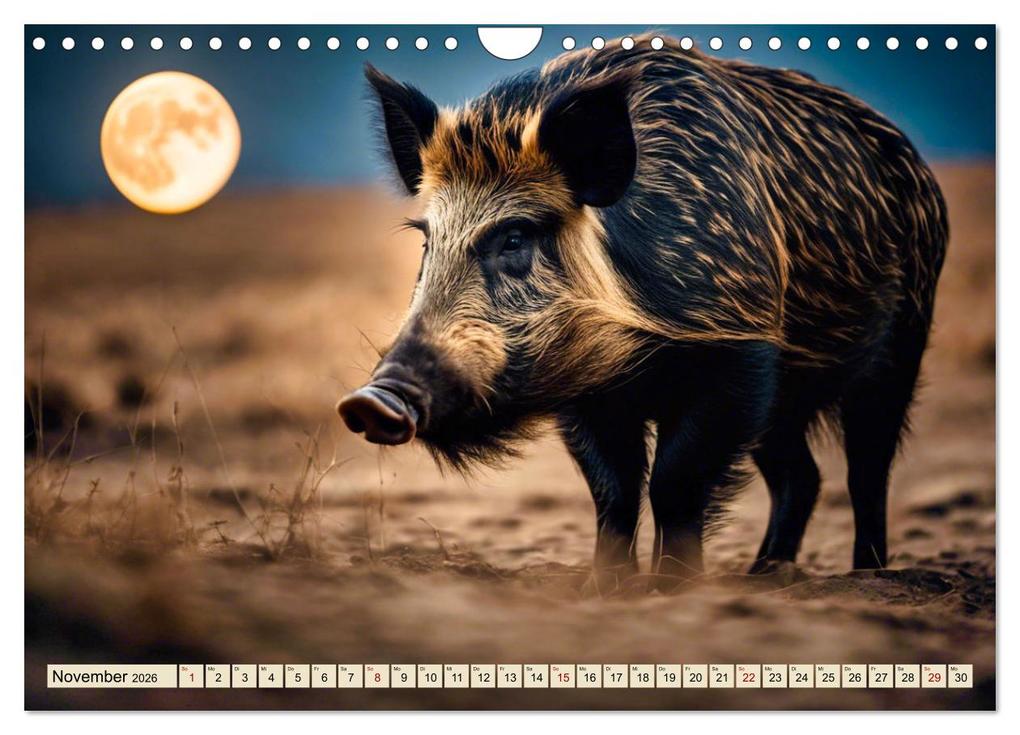Weitere Ansicht: Heimische Tiere im Mondlicht (Wandkalender 2026 DIN A4 quer), CALVENDO Monatskalender | Claudia Kleemann, Calvendo