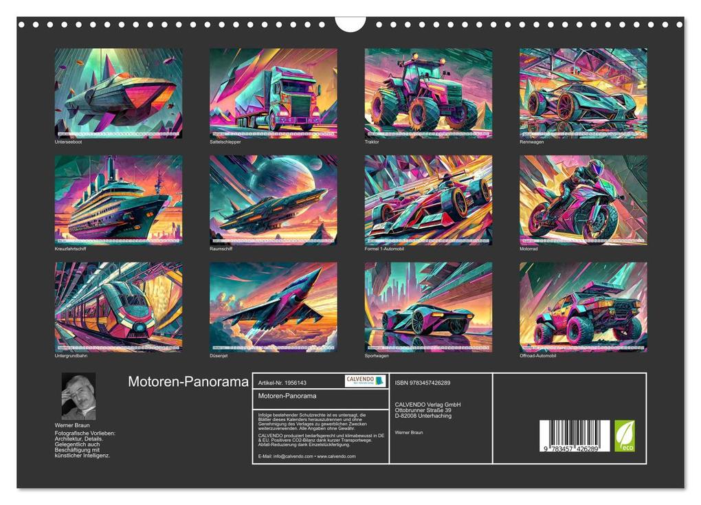 Weitere Ansicht: Motoren-Panorama (Wandkalender 2026 DIN A3 quer), CALVENDO Monatskalender | Werner Braun, Calvendo