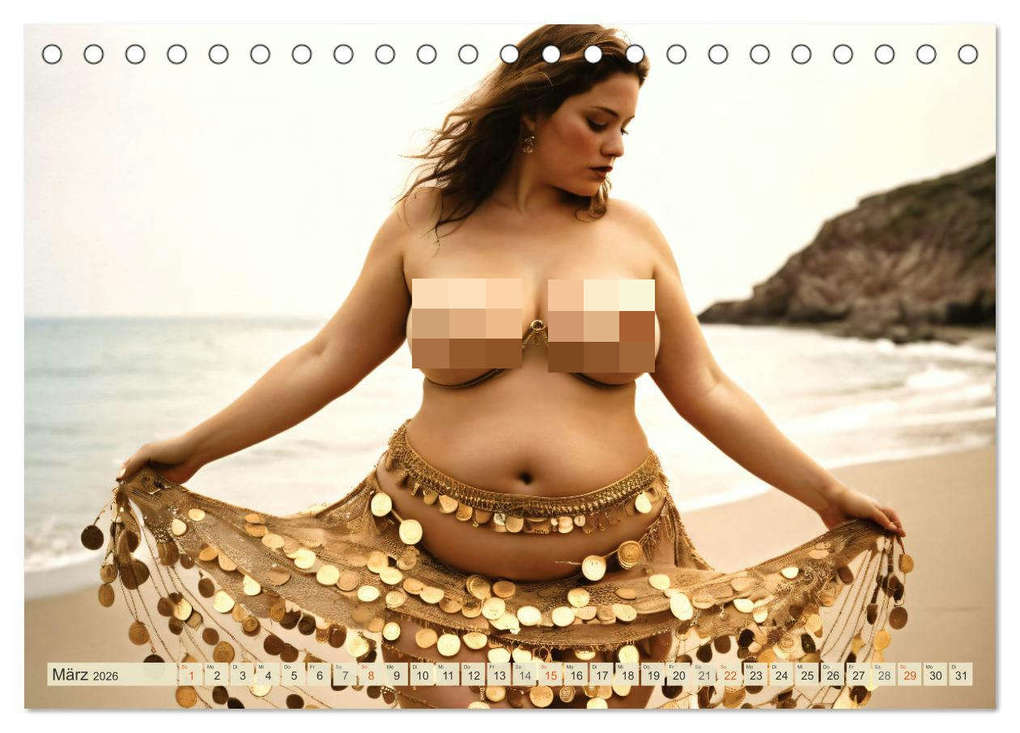 Weitere Ansicht: XXL Beach Girls Kalender - Kurvige Frauen am Strand (Tischkalender 2026 DIN A5 quer), CALVENDO Monatskalender | Mimi Lyvia, Calvendo