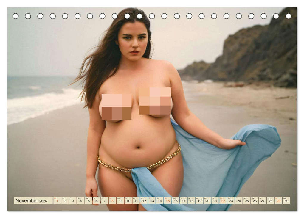 Weitere Ansicht: XXL Beach Girls Kalender - Kurvige Frauen am Strand (Tischkalender 2026 DIN A5 quer), CALVENDO Monatskalender | Mimi Lyvia, Calvendo