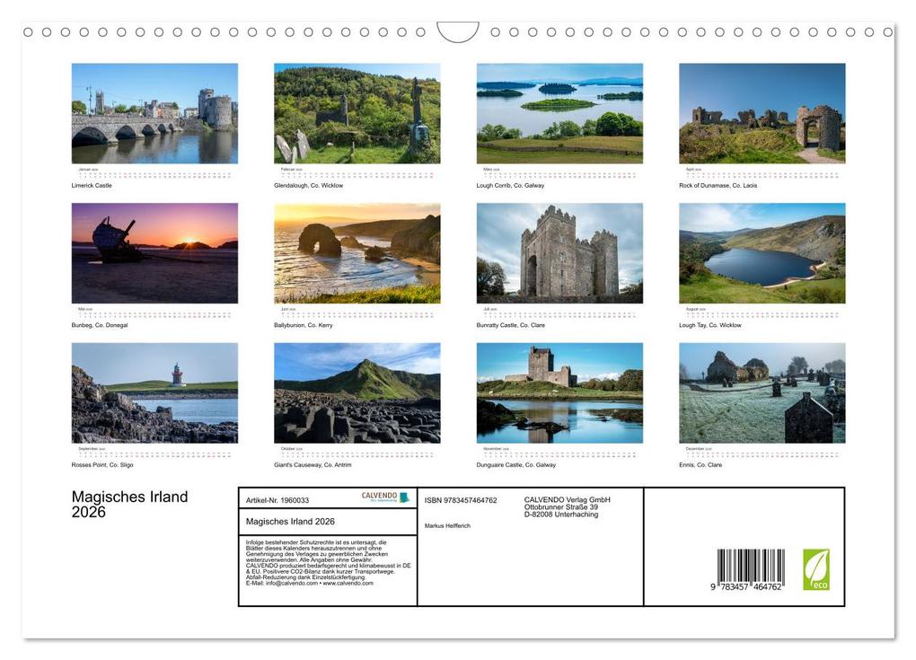 Weitere Ansicht: Magisches Irland 2026 (Wandkalender 2026 DIN A3 quer), CALVENDO Monatskalender | Markus Helfferich, Calvendo