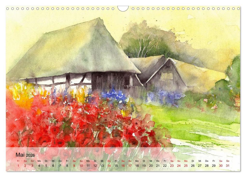 Weitere Ansicht: Aquarell auf Reisen - mit Eckard Funck (Wandkalender 2026 DIN A3 quer), CALVENDO Monatskalender | Calvendo, Eckard Funck