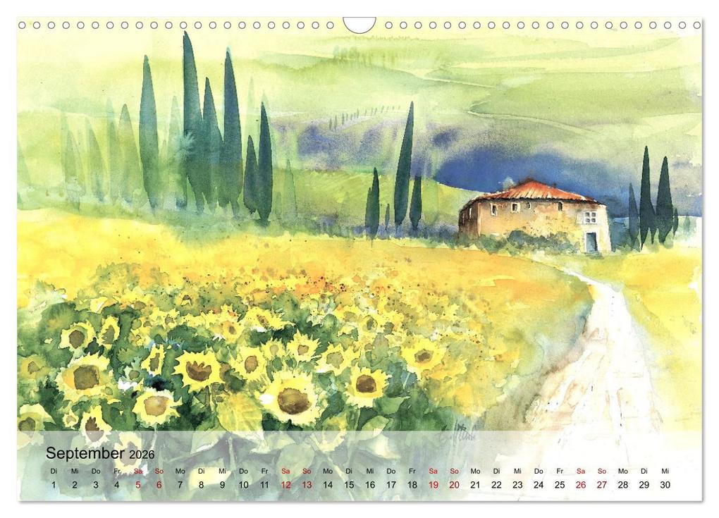 Weitere Ansicht: Aquarell auf Reisen - mit Eckard Funck (Wandkalender 2026 DIN A3 quer), CALVENDO Monatskalender | Calvendo, Eckard Funck