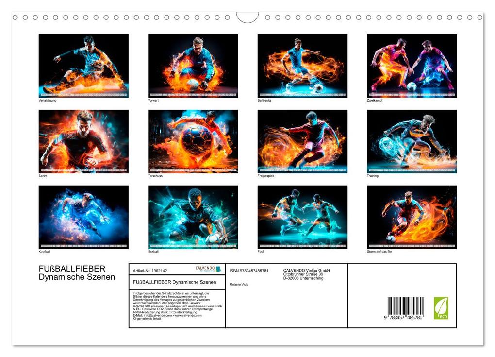 Weitere Ansicht: FUßBALLFIEBER Dynamische Szenen (Wandkalender 2026 DIN A3 quer), CALVENDO Monatskalender | Melanie Viola, Calvendo